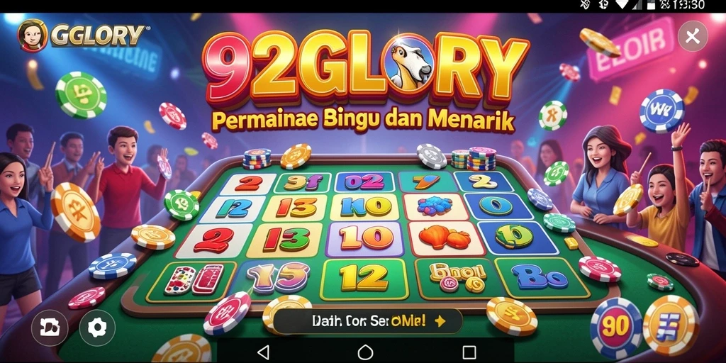 Screenshot gameplay 92GLORY menampilkan keseruan permainan Bingo.