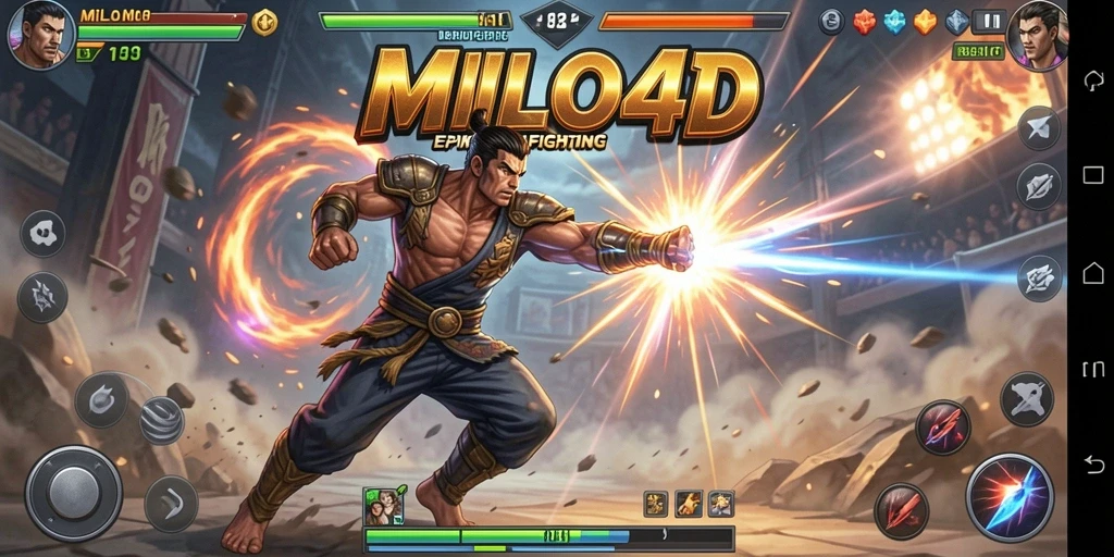 Tampilan gameplay epik dari MILO4D saat bertarung.