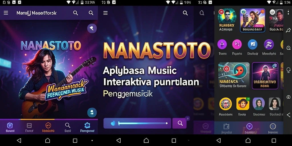 Tampilan gameplay NANASTOTO dengan interaksi musik yang menarik.