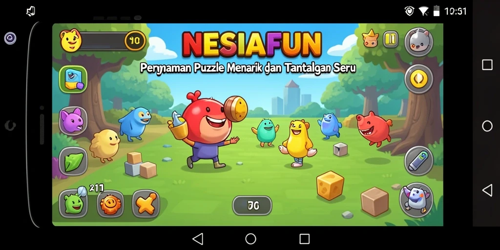 Tampilan gameplay NESIAFUN yang menarik dan penuh tantangan.