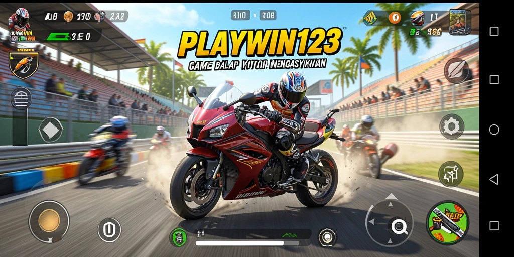 Screenshot gameplay seru dari olahraga balap motor dalam PLAYWIN123.