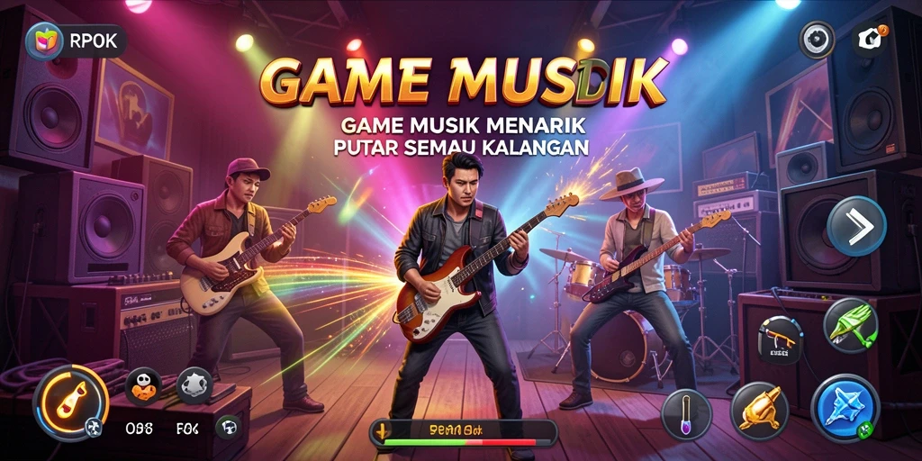 Tampilan gameplay seru dari RPOK dengan banyak pilihan lagu.