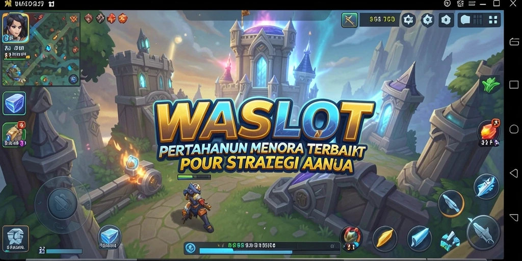 Tangkapan layar gameplay WASLOT menunjukkan aksi strategis menara mempertahankan wilayah.