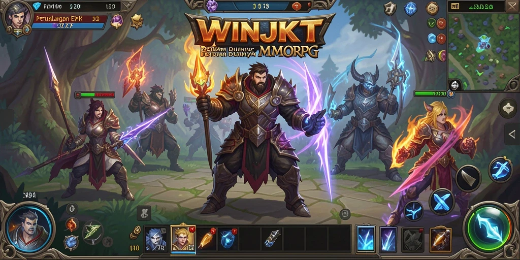 Tangkapan layar gameplay WINJKT yang menarik dengan pertempuran epik.
