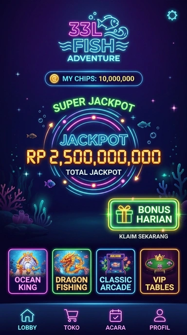 Antarmuka pengguna yang menarik di aplikasi 33l.